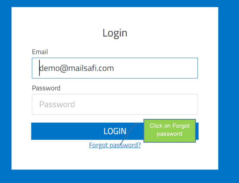Mailsafi forgot password link