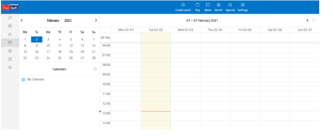 Mailsafi email calendar