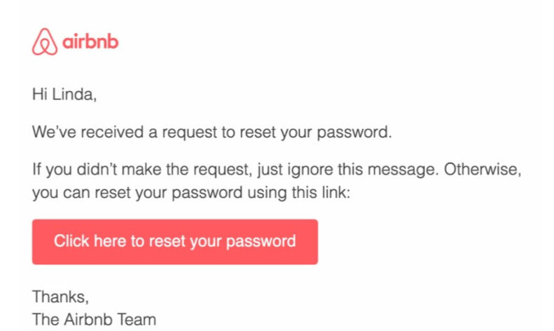 Password reset emails