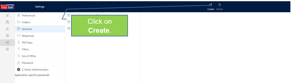 MailSafi on create identiy