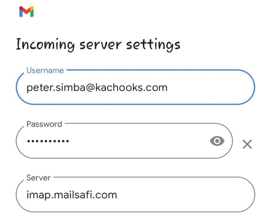 Mailsafi Gmail configuration