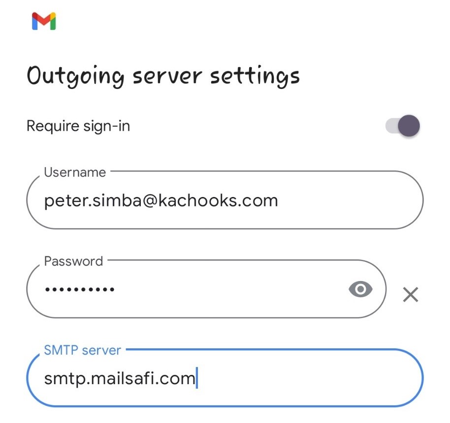 Mailsafi Gmail configuration