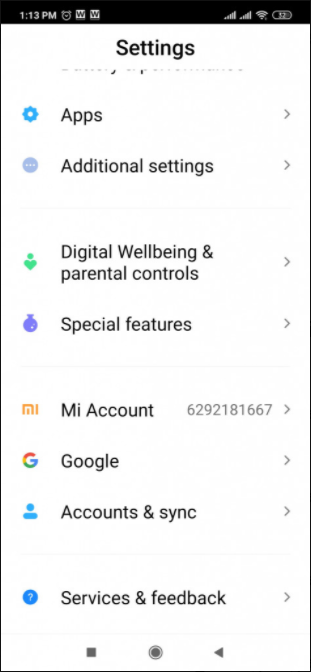 Mailsafi android setting
