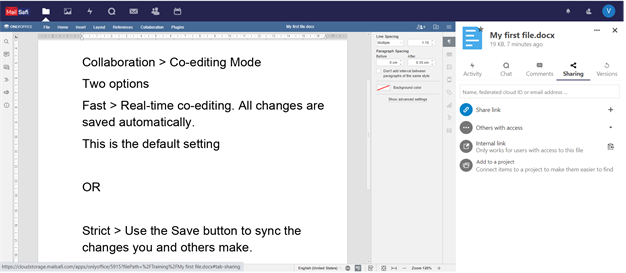 Mailsafi document co-editing