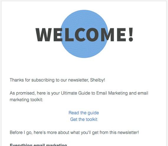 Welcome email | Transactional email